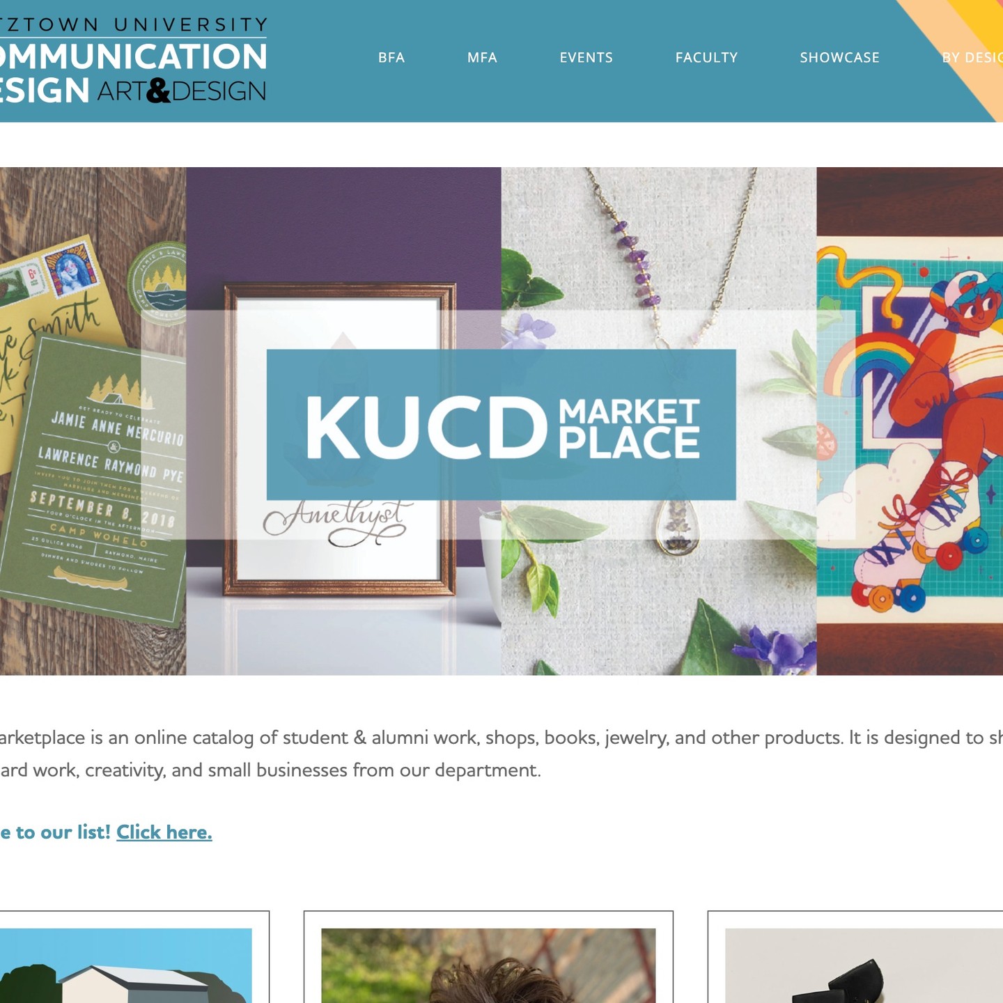 Support KUCD alumni! 🎉
Browse and shop amazing products from our grads at the KUCD Marketplace: kucd.kutztown.edu/kucd-marketplace/
Are you a KUCD alum with a small business? We’d love to feature you! Just fill out the form at the bottom of the page to be added.
#KUCD #KutztownDesign #AlumniSpotlight #ShopSmall #SupportArtists