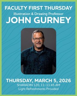 Join us for a special Faculty First Thursday featuring Professor John Steven Gurney, author and illustrator of Dinosaur Train and the Fuzzy Baseball graphic novel series.

With over 140 illustrated chapter books to his name — including A to Z Mysteries and The Bailey School Kids — Professor Gurney will share an overview of his illustration career and dive into the creative process behind building the world of Fuzzy Baseball.

From publishing to graphic novels to teaching Illustration and Drawing at Kutztown University, his experience spans decades of storytelling through art.

Don’t miss this inside look at a professional illustrator’s journey and process.