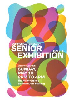 KUCD senior exhibition will be on display May 9-15 in the Miller Art Gallery - join us at 2:30 on Sunday May 10th for senior awards! There will be cake. Poster by the talented @brayden_wisner 👏