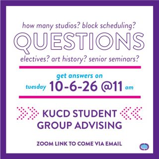 It’s that time of year! KUCD is holding a MANDATORY group advising meeting Tuesday, Oct. 6th during free hour 📢✍️ Watch from anywhere, link provided in your KU email 
#kucd #advising #springsemester