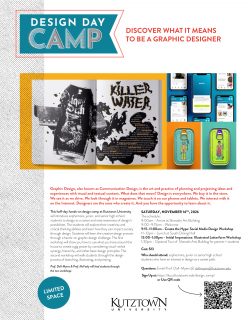 Design Day Camp 🎨✨
Sophomore, Junior and Senior High School students have the opportunity to attend a half-day design camp at Kutztown University to learn more about our Communication Design program! Link to register is available in the Linktree in our bio!

🗓️: Saturday, November 14th
⏰: 9AM to 2PM
📍: Sharadin Art Building
💲: $13

Learn more at https://kucd.kutztown.edu/index.php/design_camp/

If you have questions, email Prof. Doll-Myers at dollmyers@kutztown.edu
#kutztownuniversity #communicationdesign